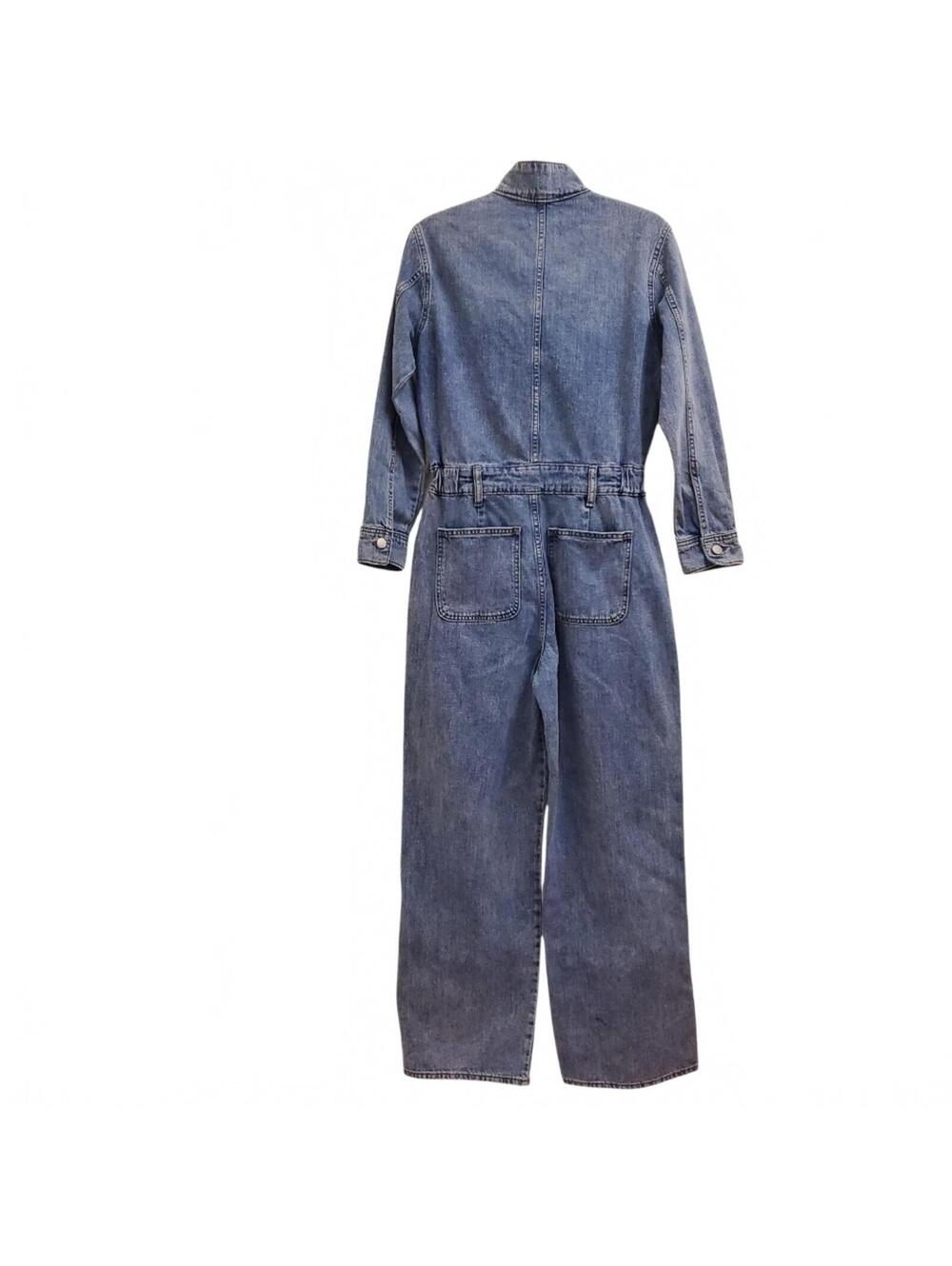 Universal Thread Denim Jumpsuit Boiler Suit Women's Size 4R Blue Button Front - Picture 2 of 8